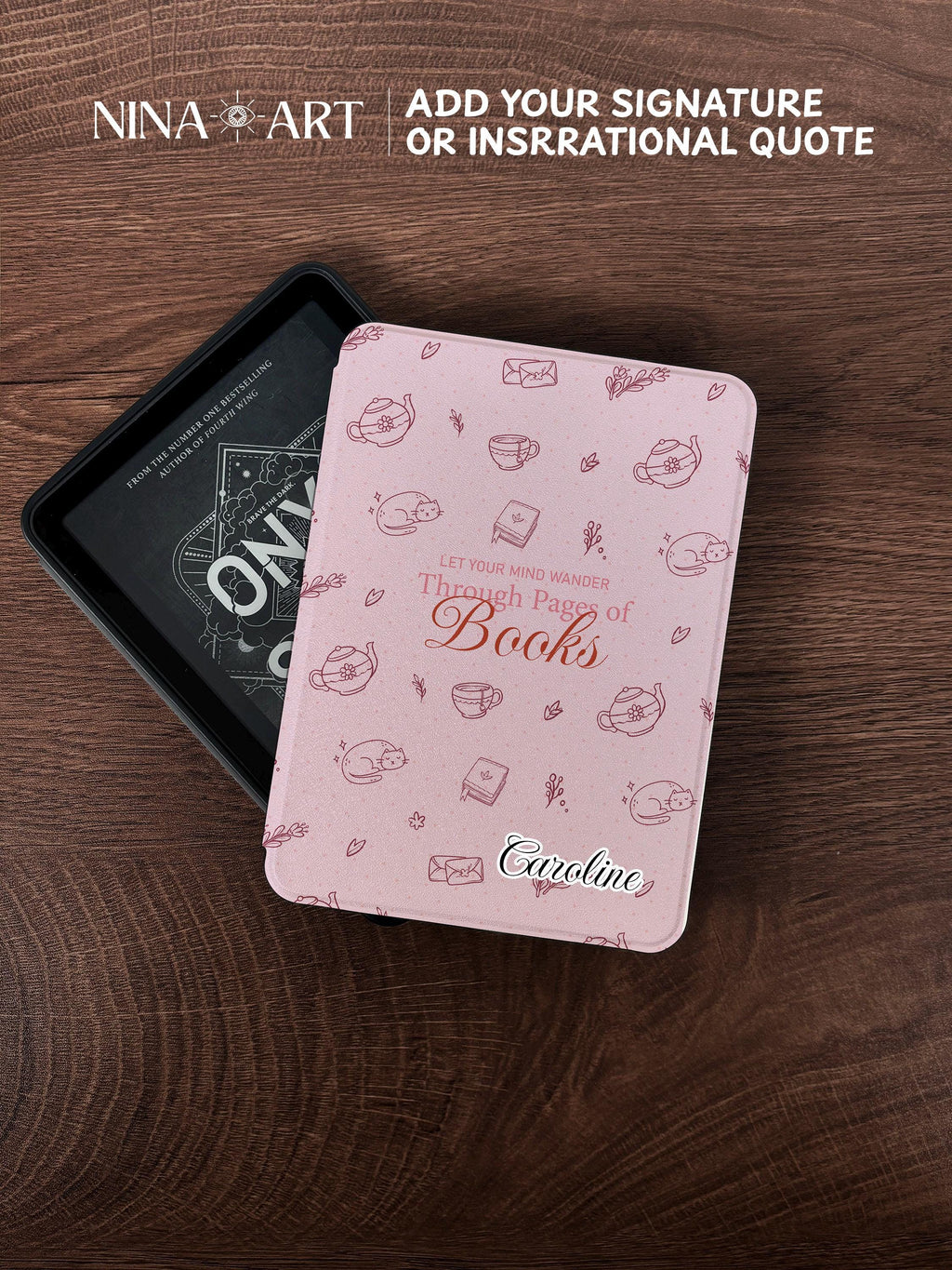 Bücher und Katze • Kindle-Hülle